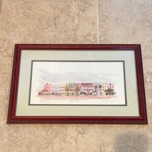 Framed Charleston Print with Red Frame